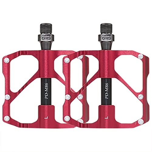 Mountain Bike Pedal : Clicitina Mountain Bike Platform Pedal Flat Aluminium Alloy Bearing Pedal DU426 (Red, One Size)