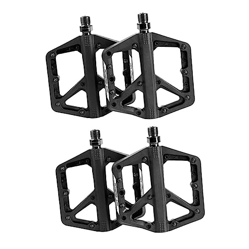 Mountain Bike Pedal : CLISPEED 2 Pairs Bicycle Pedals Mtb Pedals Bearing Bicycles Pedals Flat Pedals Racing Bike Cycling Treadle Bike Accessory Metal Treadle Footrest Mountain Bike Nylon Black Platform Pedals