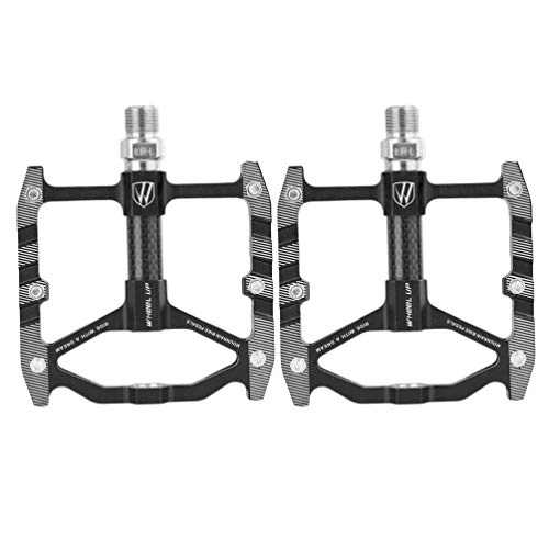 Mountain Bike Pedal : CLISPEED Mountain Bike Pedal Metal Bicycle Platform Flat Pedals for Road Mountain Cycling Road Bicycle Black Free Size