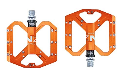 Mountain Bike Pedal : CMUNDLJQ 9 / 16 Inch Bicycle Pedals Non-Slip Trekking Pedals Mountain Bike Road Bike Pedals MTB Pedals with Ultralight Aluminium Alloy Platform and 3 Sealed Bearings Nezo (Orange)