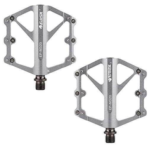Mountain Bike Pedal : COCKE Bike Pedals Mountain, MTB Pedals, with Ultralight Aluminum Alloy Platform, Sealed Bearings, Non-Slip Trekking Pedals with Axle Diameter 9 / 16 Inches, White