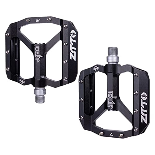 Mountain Bike Pedal : Colcolo MTB Road Bike Pedals Sealed Bearing Non-Slip Ultralight Aluminum Alloy 12mm Axle Bicycle Flat Platform Pedal Cycling Accessories, Black