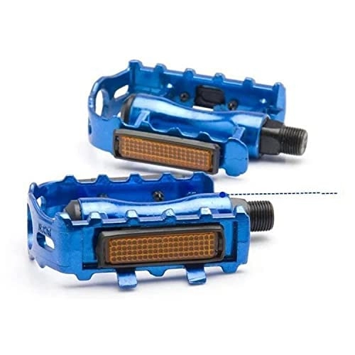 Mountain Bike Pedal : compatible Aluminum Alloy Pedals for Mountain Bikes All Aluminum Pedals for Bicycles Color Pedals Accessories Motorcycle Parts (Color : Blue)