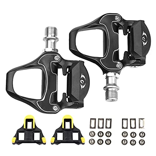 Mountain Bike Pedal : Cozy69 Bicycle Pedals, Aluminum Alloy Lightweight Non Slip Road Bike Pedals with Excellent Grip, Waterproof Dustproof MTB Pedals, Anti-Skid Mountain Bike Pedals for Shimnao SPD(Black)