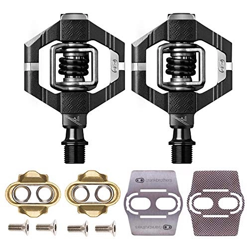 Mountain Bike Pedal : Crank Brothers CRANKBROTHERs Candy 7 MTB Mountain Bike Pedals (Black) with Premium Cleats and Shoe Shields Pair