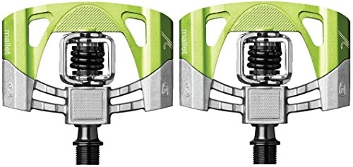 Mountain Bike Pedal : Crank Brothers Mallet 2 Pedals, Raw / Green