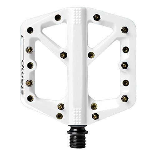 Mountain Bike Pedal : Crank Brothers Stamp 1 Pedals, White / Gold, S