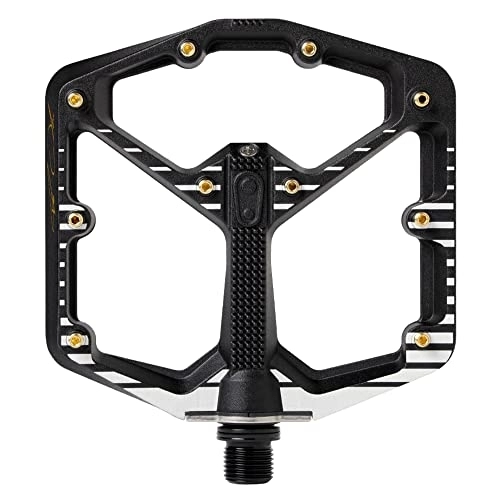 Mountain Bike Pedal : Crankbrothers Stamp 7 Large Mountain Bike Pedals Fabio Wibmer Signature Edition - Black & White - MTB Enduro Trail BMX Optimized Platform - Flat Pair of Bike Pedals (Adjustable pins Included)