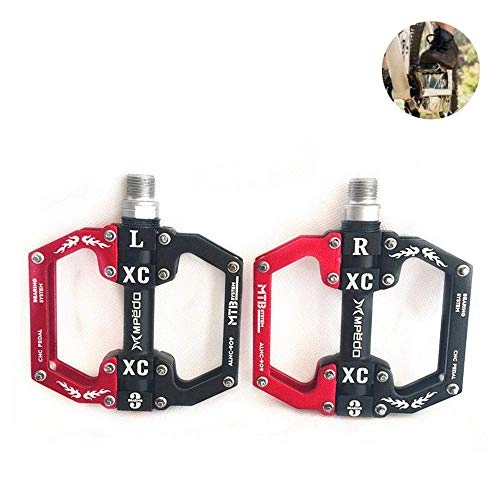 Mountain Bike Pedal : CWeep Mountain Bike Bicycle Cycling Pedals, New light Aluminum Wide Tread Double dustproof Antiskid Durable Road Mountain Bike Hybrid Pedals Antiskid