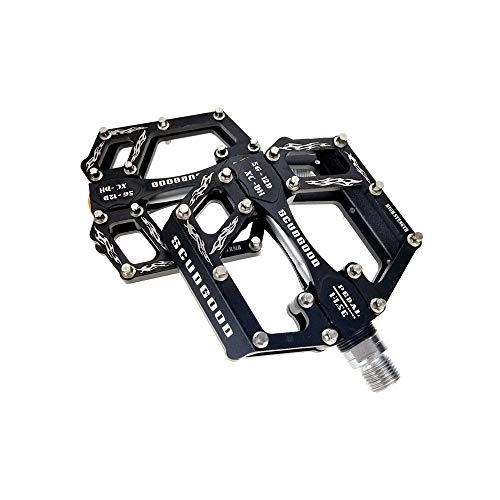 Mountain Bike Pedal : Cxraiy-SP Bicycle Pedal Mountain Bike Pedals 1 Pair Aluminum Alloy Antiskid Durable Bike Pedals Surface For Road BMX MTB Bike 5 Colors (SG-12D) Bicycle Cycling Bike Pedals (Color : Black)