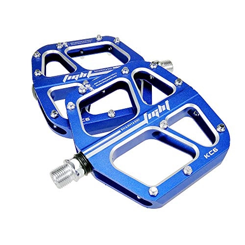 Mountain Bike Pedal : Cxraiy-SP Bicycle Pedal Mountain Bike Pedals 1 Pair Aluminum Alloy Antiskid Durable Bike Pedals Surface For Road BMX MTB Bike 6 Colors (KC6) Bicycle Cycling Bike Pedals (Color : Blue)