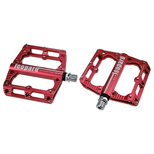 Mountain Bike Pedal : Cxraiy-SP Bicycle Pedal Mountain Bike Pedals 1 Pair Aluminum Alloy Antiskid Durable Bike Pedals Surface For Road BMX MTB Bike 6 Colors (SMS-leoprard) Bicycle Cycling Bike Pedals (Color : Red)