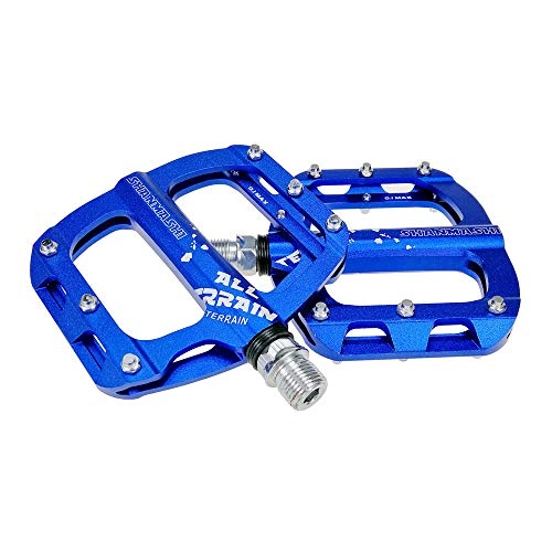 Mountain Bike Pedal : Cxraiy-SP Bicycle Pedal Mountain Bike Pedals 1 Pair Aluminum Alloy Antiskid Durable Bike Pedals Surface For Road BMX MTB Bike 7 Colors (SMS-0.1 MAX) Bicycle Cycling Bike Pedals (Color : Blue)