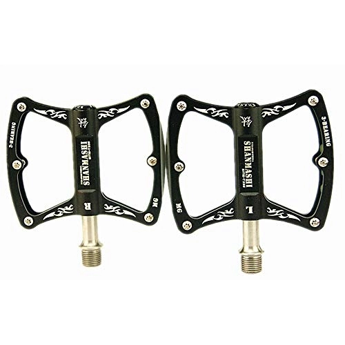 Mountain Bike Pedal : Cxraiy-SP Bicycle Pedal Mountain Bike Pedals 1 Pair Titanium Alloy Antiskid Durable Bike Pedals Surface For Road BMX MTB Bike 3 Colors (SMS-T336) Bicycle Cycling Bike Pedals (Color : Black)