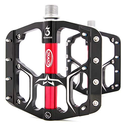 Mountain Bike Pedal : CXWXC Road / MTB Bike Pedals - 3 Bearings 9 / 16” Aluminum Alloy Bicycle Pedals - Mountain Bike Pedal with Removable Anti-Skid Nails