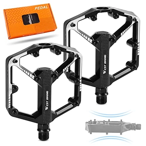 Mountain Bike Pedal : CYCLESPEED Bicycle Pedals Mountain Bike Road Bike Bicycle Pedals Aluminium Alloy Platform Bearing CNC Aluminium MTB Pedals 9 / 16 Inch Non-Slip Anti-Dust Trekking Pedals for Mountain Bike / Road Bike
