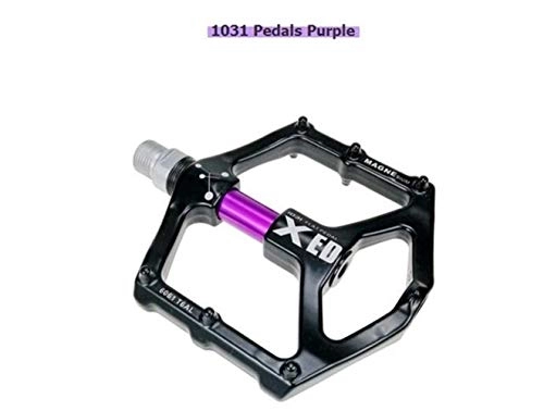Mountain Bike Pedal : Cycling Bike Pedals, Mountain Bike Bicycle Pedal Road Bike Ultralight Pedals Aluminum Alloy Axle Cycling Bearing Pedal for Road Bike (Color : Purple)