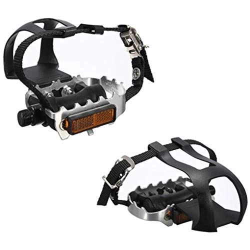 Mountain Bike Pedal : Cycling Fixie Road Mountain Bike Bicycle Pedals Toe Clips Straps