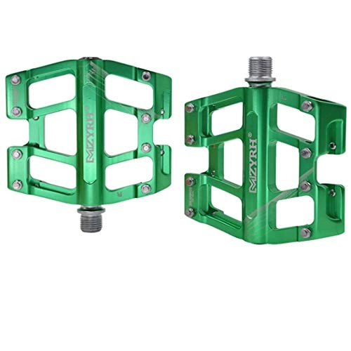 Mountain Bike Pedal : Cycling Pedals Aluminum Alloy Pedals Universal Pedals 3 Bearings Bike Pedals Ultra Sealed Bearings Platform for 9 / 16 MTB BMX Road Mountain Bike Cycle, Green