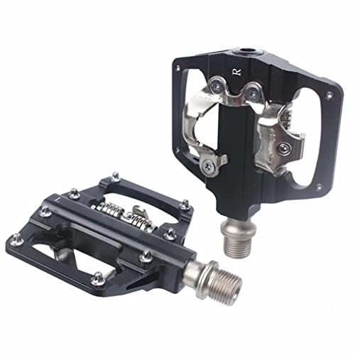 Mountain Bike Pedal : cycling pedals, cleat, Bike Flat Pedals SPD Cleats Pedals Dual-purpose Pedal Aluminum Alloy 9 / 16u201dThread For Bicycle MTB BMX Mountain Bike Cycling Clipless Pedals (Color : Svart)