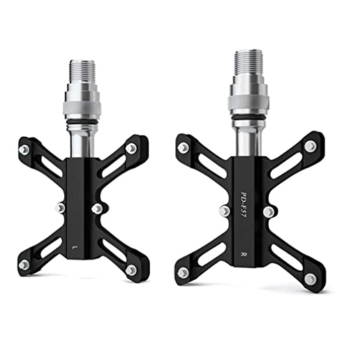 Mountain Bike Pedal : cycling pedals, cleat, Folding MTB Quick Release Pedals Bicycle Pedal Mountain Road Bike Aluminum Alloy Pedals 9 / 16'' 3 Sealed Bearings (Color : Red) (Color : Svart)