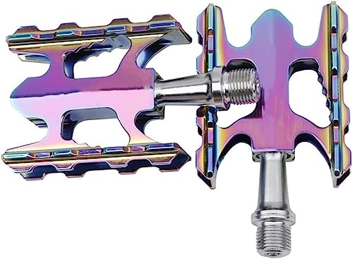 Mountain Bike Pedal : cycling pedals, road bikepedals, Mountain BMX Universal Bicycle Pedal Folding Bike Pedal Sealed Bearing Road Bike Anti-Slip (Color : Rainbow)