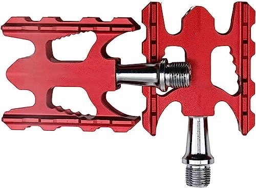 Mountain Bike Pedal : cycling pedals, road bikepedals, Mountain BMX Universal Bicycle Pedal Folding Bike Pedal Sealed Bearing Road Bike Anti-Slip (Color : Rood)