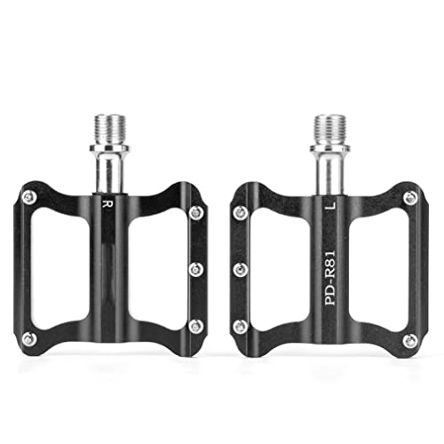 Mountain Bike Pedal : cycling pedals, road bikepedals, MTB Mountain Road Bike Flat Pedals 9 / 16" Lightweight Aluminum Alloy Platform Cycling Pedal Universal For BMX (Color : Red B) (Color : Black B)