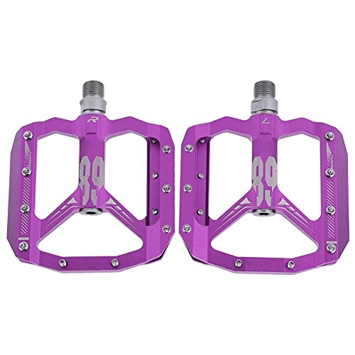 Mountain Bike Pedal : Cycling Platform Pedals, Non‑Slip Aluminum Alloy Mountain Bike Pedals Bicycle Pedals for Bicycle Replace for Cycling(Purple)