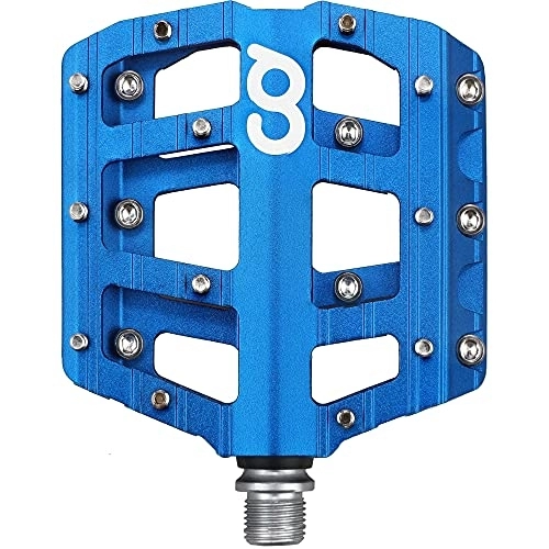 Mountain Bike Pedal : CyclingDeal Flat Mountain BMX / MTB Aluminum Bike Sealed Bearing Pedals - Large Bicycle Platform Pedals 9 / 16" with Anti-Skid Nail Blue