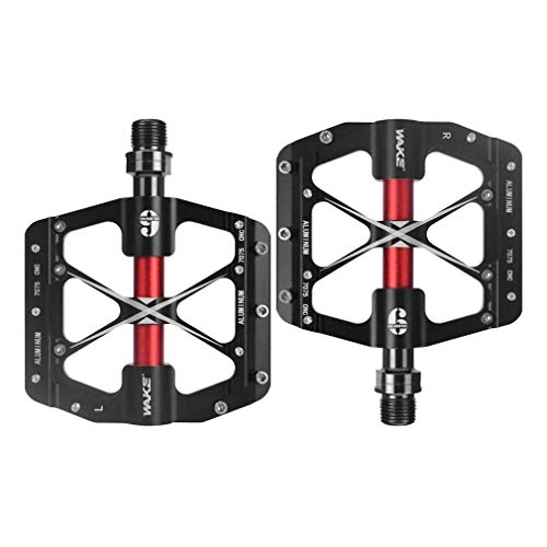 Mountain Bike Pedal : CYSKY Bicycle Platform Pedals MTB Pedals Mountain Bike Pedals 3 Bearing Aluminum CNC Cycling Platform Pedals for Most Cycling BMX MTB Road Bicycle 9 / 16" Spindle Pedals Lightweight(black)