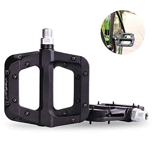 Mountain Bike Pedal : DASGF Nylon Bicycle Cycling Bike Pedals, Mountain Bike Pedals Lightweight Antiskid Durable Mountain Bike Pedal Cycling Sealed Bearings Pedals Road Bike Hybrid Pedals for BMX MTB Cycling