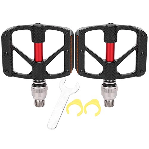 Mountain Bike Pedal : DAUERHAFT Bike Pedals, Aluminum Alloy Antiskid Bearing Bicycle Foot board, 1Pair Self‑locking Bicycle Cycling Accessories, for Mountain Road Bike