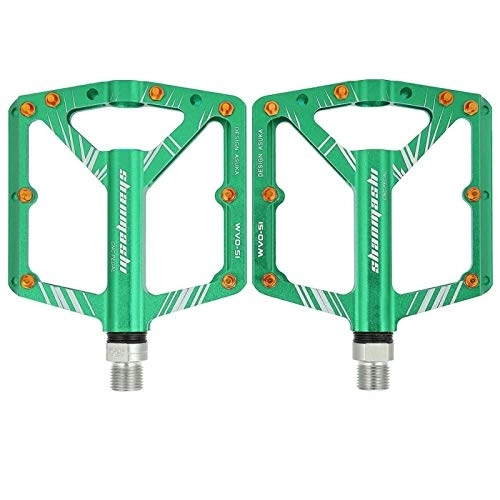 Mountain Bike Pedal : DAUERHAFT Wear-resistant Mountain Road Bike Pedal Aluminium Alloy BIKEIN Bicycle Parts Robust, for Bicycles(green)