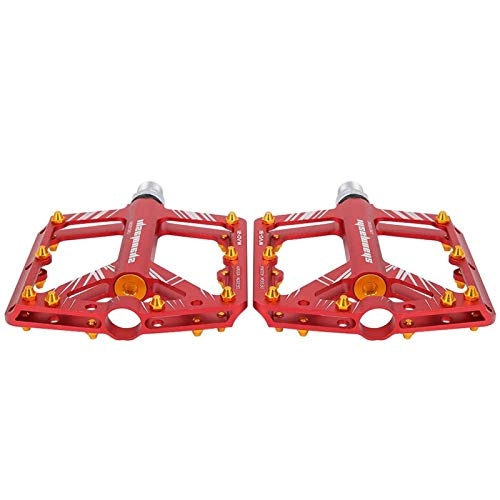 Mountain Bike Pedal : DAUERHAFT Wear-resistant Mountain Road Bike Pedal Aluminium Alloy BIKEIN Bicycle Parts Robust, for Bicycles(red)