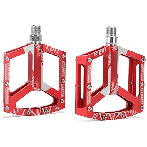 Mountain Bike Pedal : Dechoga 2pcs Universal Mountain Bike Pedal Replacement Non Slip Cnc Aluminum Alloy Bearing Pedals Electric Scooter Accessories(红色)