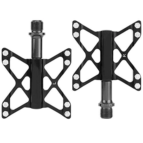 Mountain Bike Pedal : Delaman Bike Pedals, Aluminium Alloy Mountain Road Bike Lightweight Pedals Bicycle Replacement 1Pair (Black)