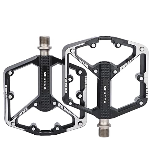 Mountain Bike Pedal : Delisouls Mountain Bike Pedals Bicycle Flat Pedals Lightweight Aluminum Alloy Pedals for Road Mountain Bike Road Bike Pedals, Without Noise
