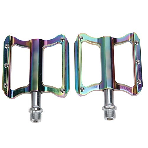 Mountain Bike Pedal : Demeras Flat Aluminum Alloy Lightweight Colorful CNC Bike Pedals Flat Bicycle Pedals Pedal Set Non‑slip Durable Strong for Mountain Bike