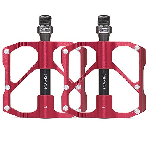 Mountain Bike Pedal : Desert camel Bicycle Pedals, Aluminum Alloy Bearing Pedal Road Bike Ultra Light Palin Pedals, Suitable for Mountain Bike Road Bike Riding, Red, A