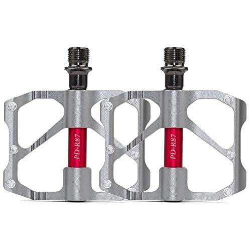 Mountain Bike Pedal : Desert camel Bicycle Pedals, Aluminum Alloy Bearing Pedal Road Bike Ultra Light Palin Pedals, Suitable for Mountain Bike Road Bike Riding, Silver, B