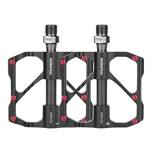 Mountain Bike Pedal : Desert camel Bicycle Pedals, Aluminum Alloy Bearing Pedals, Carbon Fiber Bicycles, Palin Pedals, Suitable for Mountain Bike Road Bike Riding, Black, A