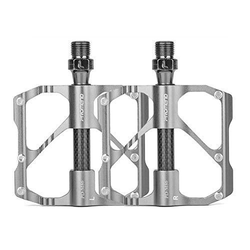 Mountain Bike Pedal : Desert camel Bicycle Pedals, Aluminum Alloy Bearing Pedals, Carbon Fiber Bicycles, Palin Pedals, Suitable for Mountain Bike Road Bike Riding, Silver, A