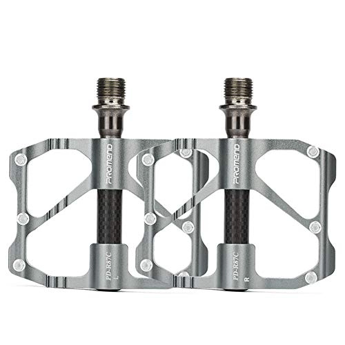 Mountain Bike Pedal : Desert camel Bicycle Pedals, Aluminum Alloy Bearing Pedals, Carbon Fiber Bicycles, Palin Pedals, Suitable for Mountain Bike Road Bike Riding, Silver, B