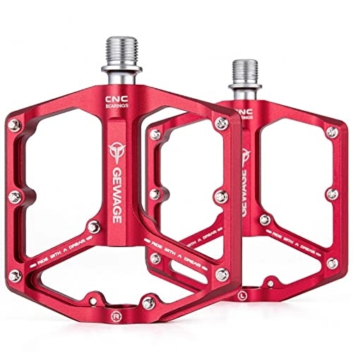 Mountain Bike Pedal : DEWU Mountain Bike Pedal | Mountain Bike Aluminum Alloy Non-Slip Pedal, Cycling Sealed Bearing Pedals, With Three Built-In High-Bearings
