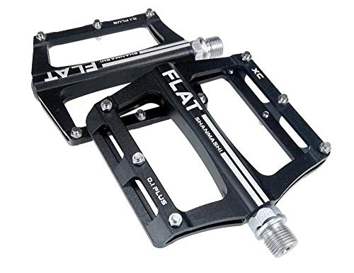 Mountain Bike Pedal : DFBGL Bicycle Pedals Mountain Bike Road Bike Pedals MTB Pedals with Ultralight Aluminium Alloy Platform and Sealed Bearings, Trekking Pedals 9 / 16 Inch 0.1 Plus, Black