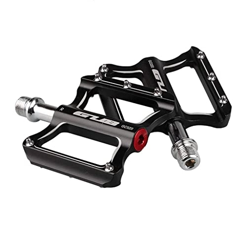 Mountain Bike Pedal : DFBGL Mountain Bike Pedals, Lightweight MTB Road Bicycle Pedals, CNC Machined 9 / 16" Screw Thread Spindle Aluminium Alloy Sealed Bearing Flat Pedals for Outdoor Riding, black