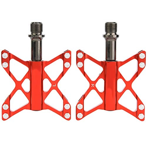 Mountain Bike Pedal : DFGH Bike Pedals One Pair Aluminium Alloy Mountain Road Bike Lightweight Pedals Bicycle Replacement (Red)