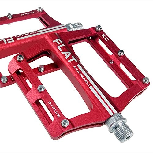Mountain Bike Pedal : DGKNJ Mountain Bike Pedals Mountain And Road Bicycle Bicycle Cycling Platform Bike Pedals Road Bike Hybrid Bicycle Platform Pedals (Color : Red, Size : One size)