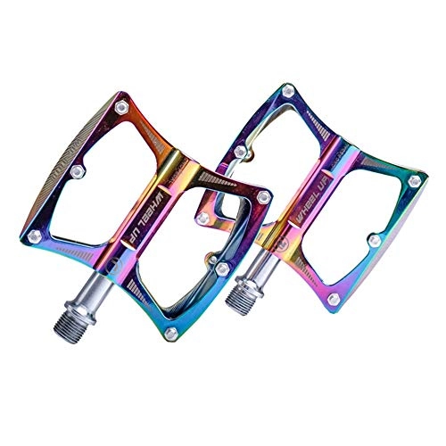 Mountain Bike Pedal : DGKNJ Mountain Bike Pedals Non-Slip Lightweight Pedals Mountain Bike Pedals, Pair Bicycle Platform Pedals (Color : Multi-colored, Size : 110x90x20mm)